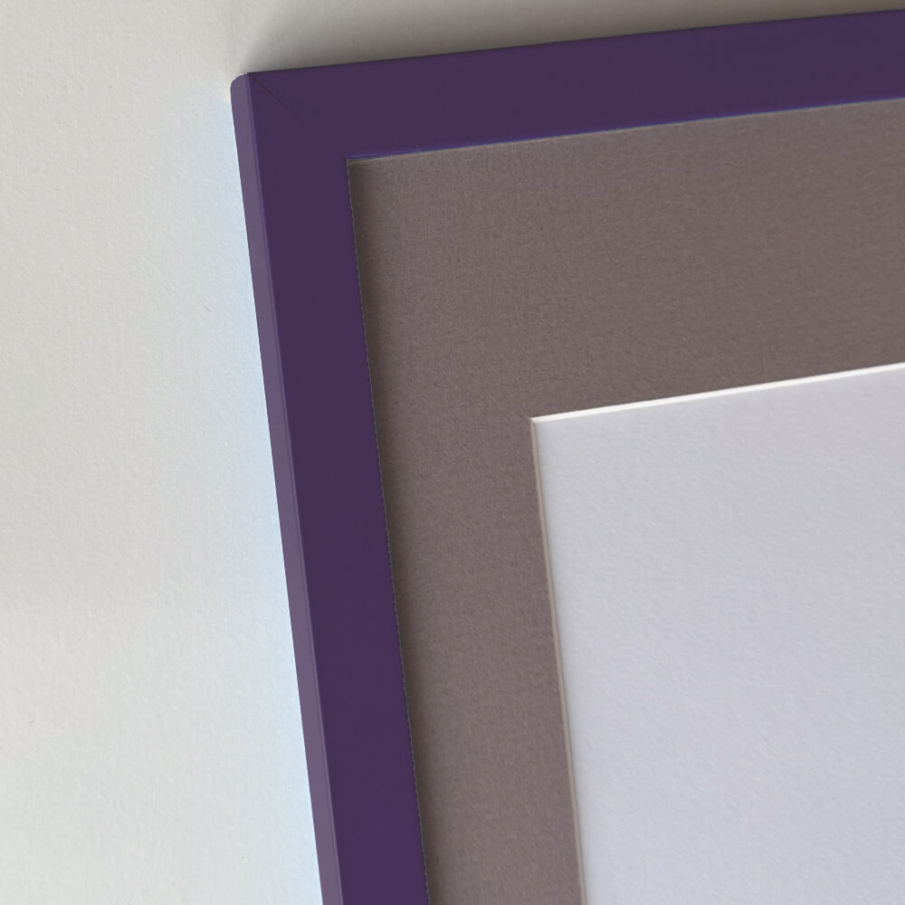 Purple matte wooden frame - Narrow (15 mm) - 60x80 cm