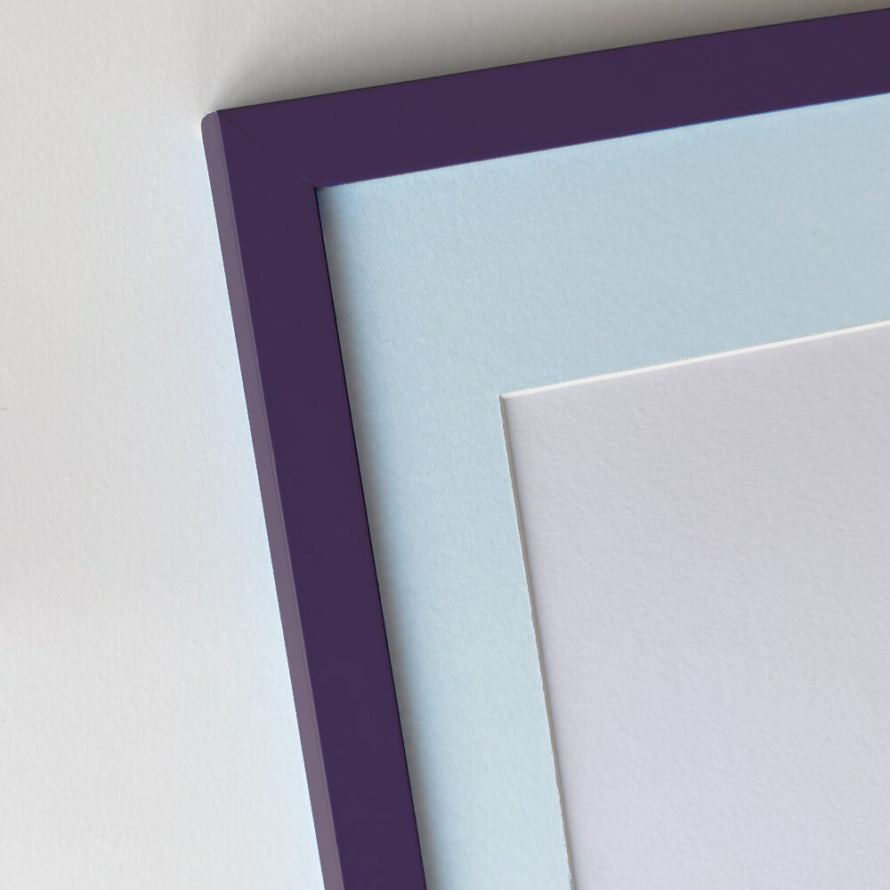 Purple matte wooden frame - Narrow (15 mm) - A4 (21×29.7 cm)