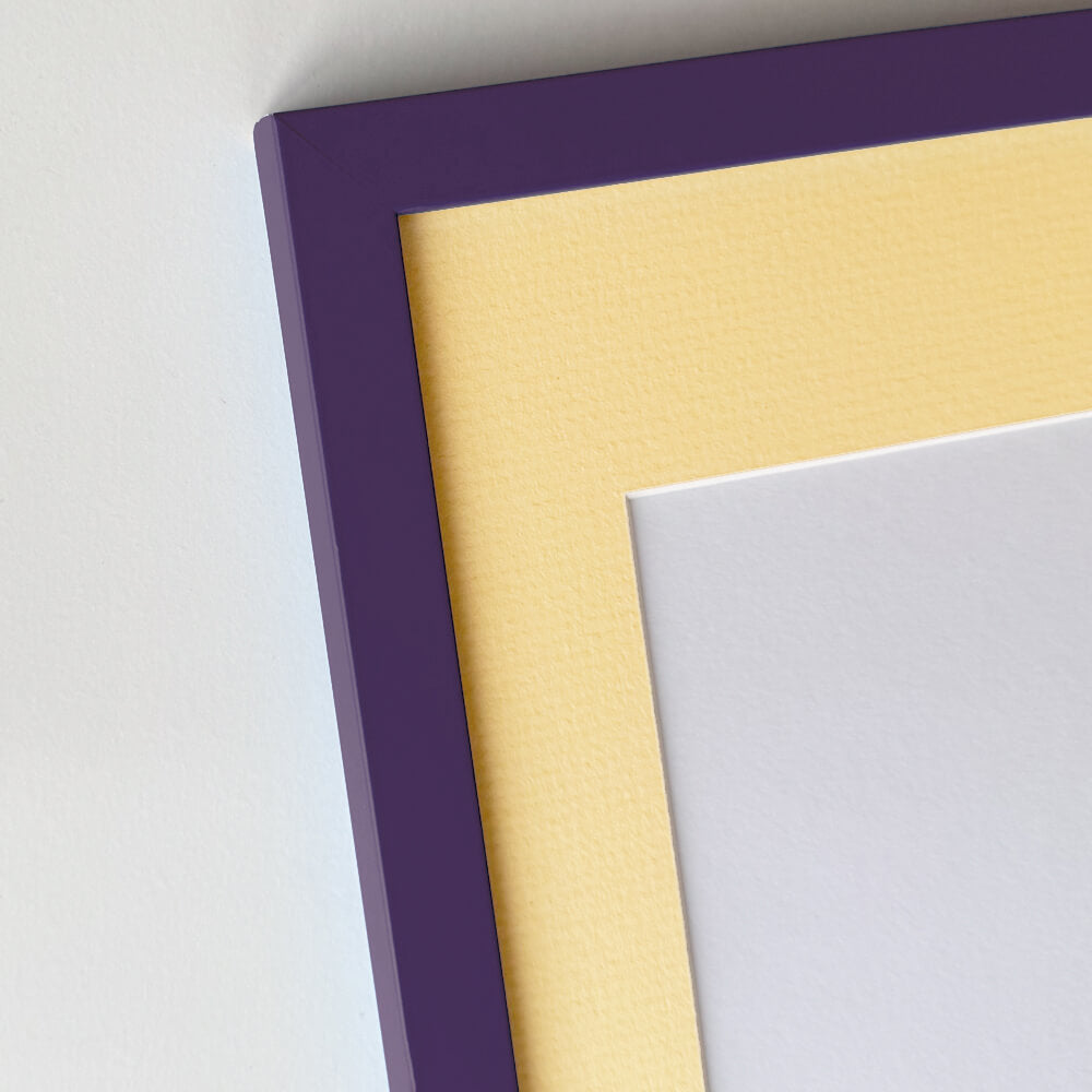 Purple matte wooden frame - Narrow (15 mm) - A4 (21×29.7 cm)