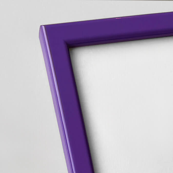 Purple glossy wooden frame - Narrow (13 mm) - 28x35 cm