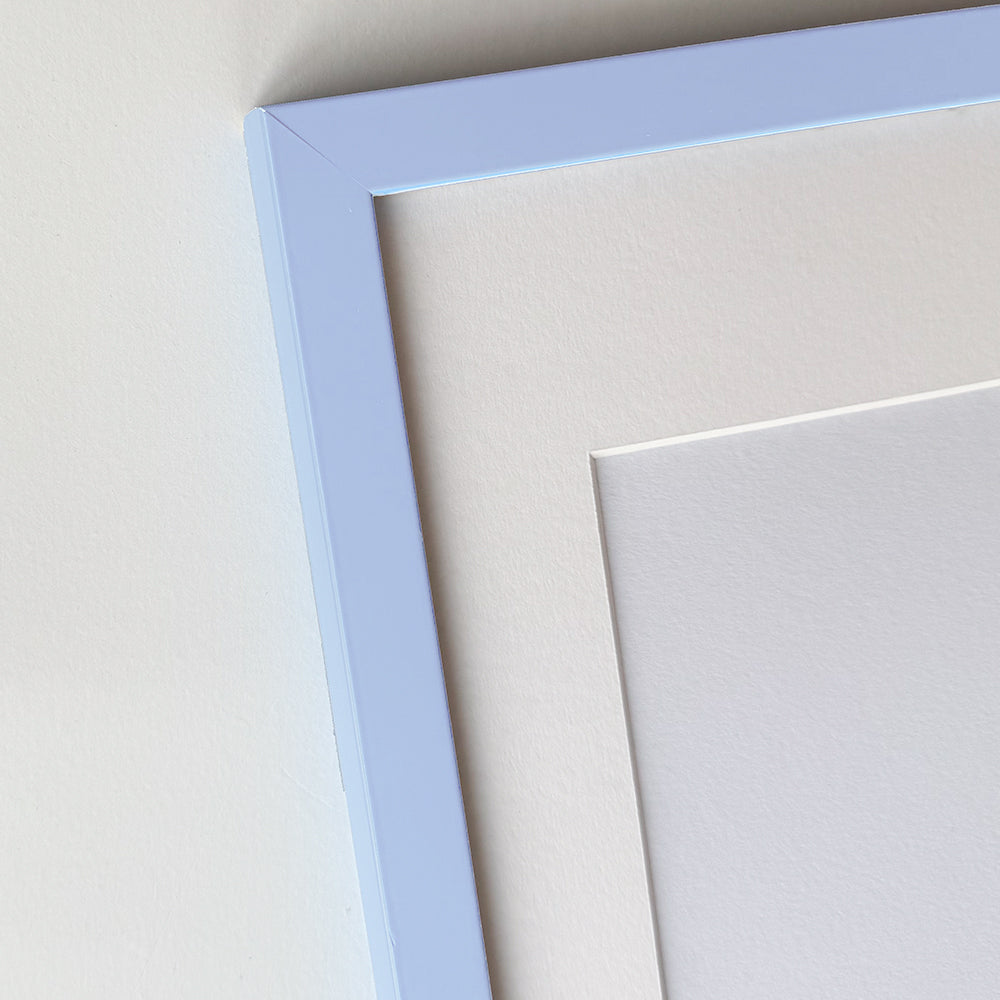 Light blue matte wooden frame - Narrow (15 mm) - A5 (15x21 cm)