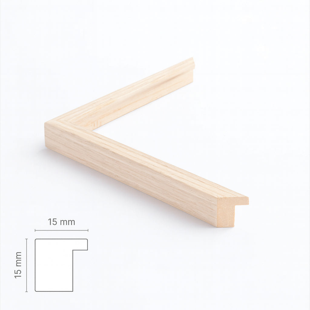 Light oak frame - Narrow (15 mm) - Custom Size