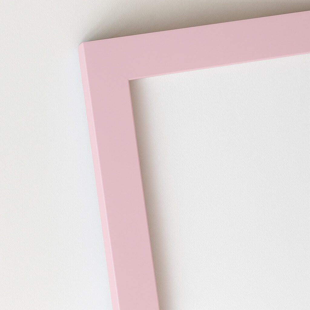 Pink matte wooden frame - Narrow (15 mm)