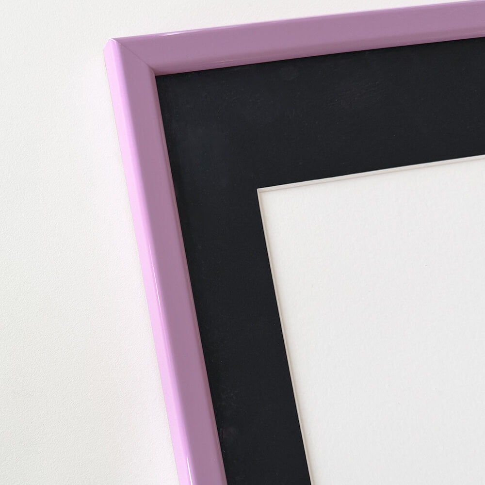 Pink glossy wooden frame - Narrow (13 mm) - 50×50 cm