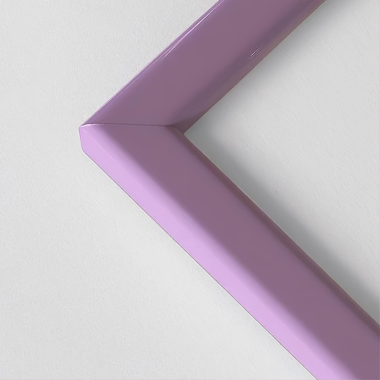 Pink glossy wooden frame - Narrow (13 mm) - Custom size