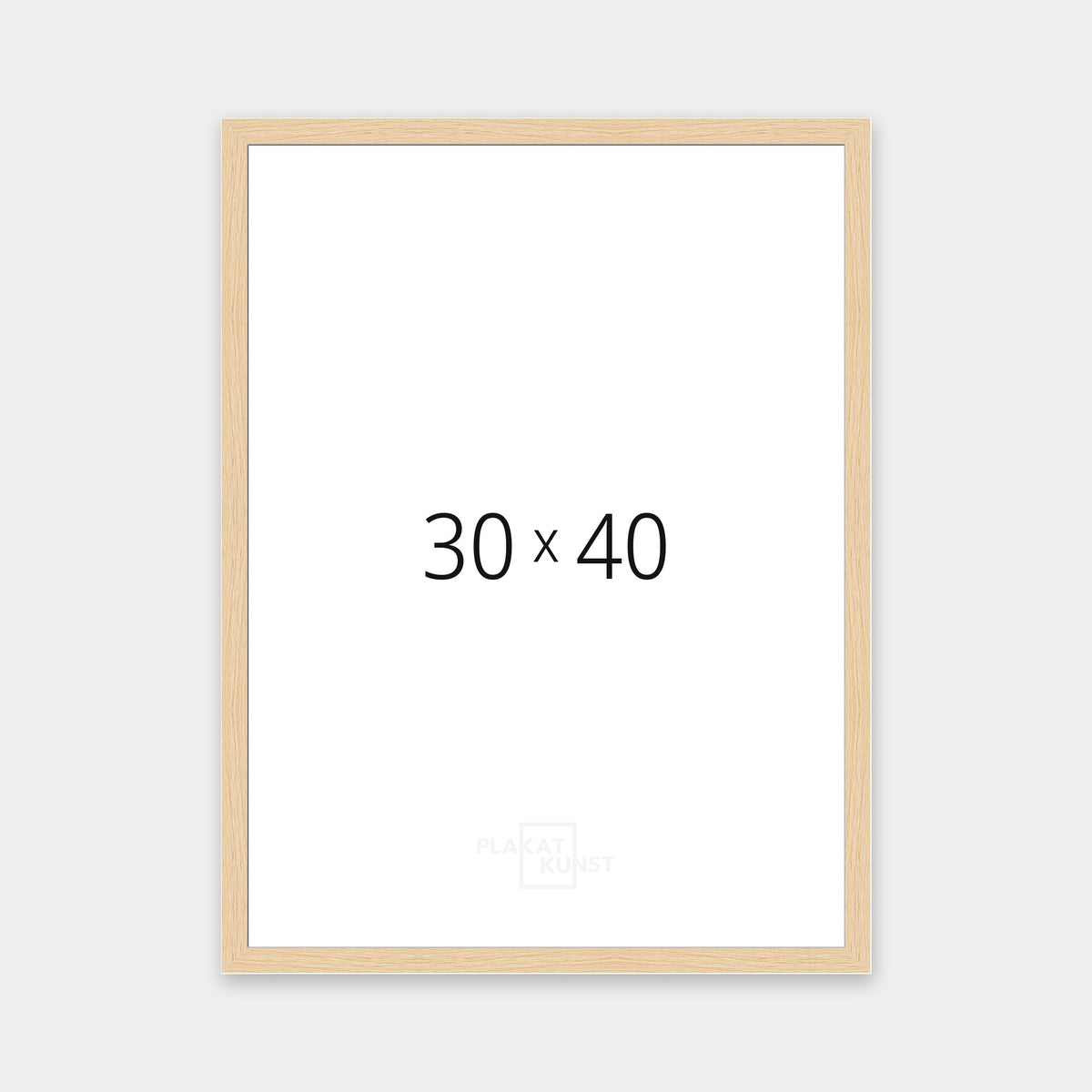 Massiv egetræsramme med smal 13 mm front i 30×40 cm