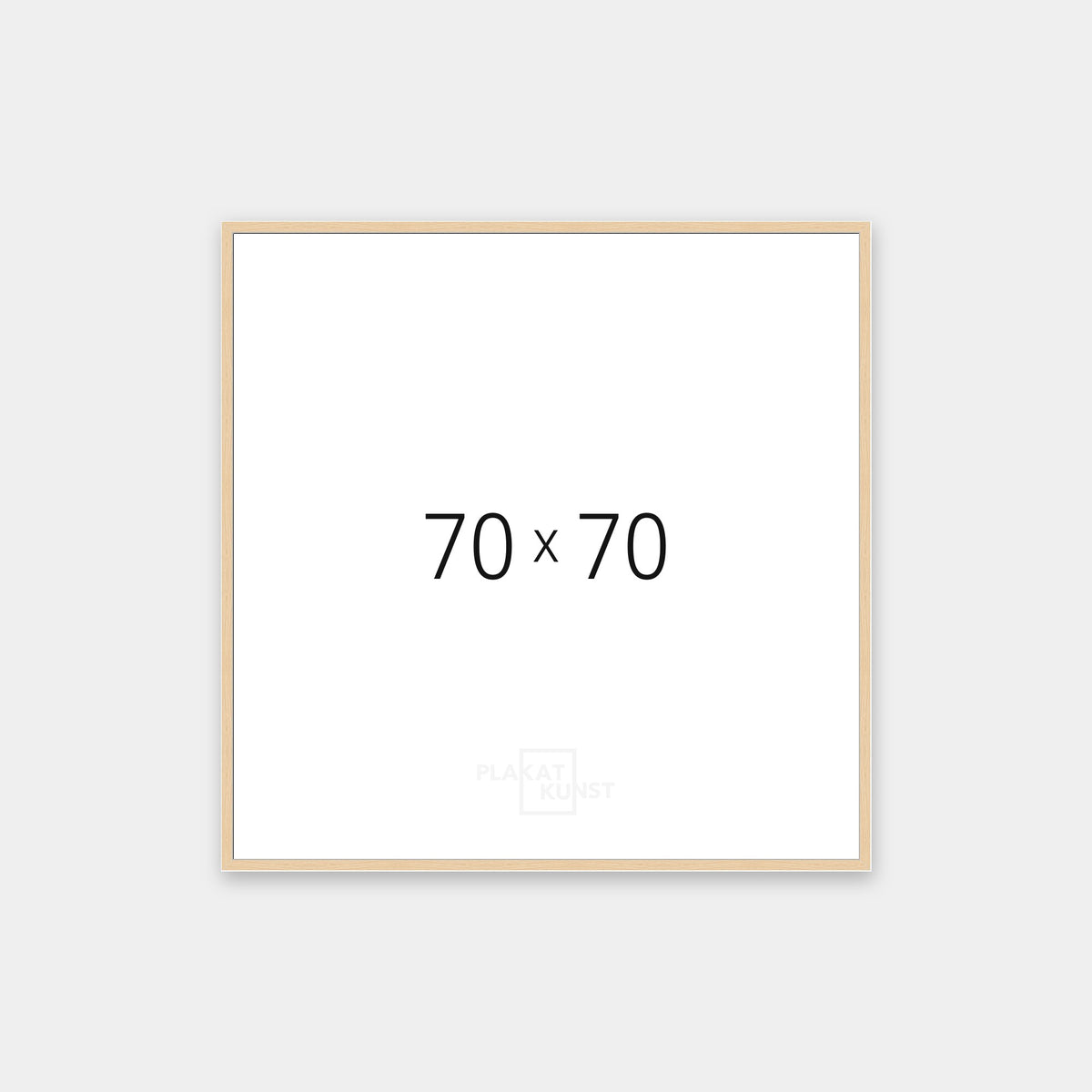 Massiv egetræsramme med smal 13 mm front i 70×70 cm