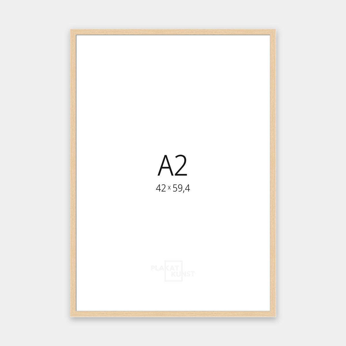Massiv egetræsramme med smal 13 mm front i A2 (42×59,4 cm)