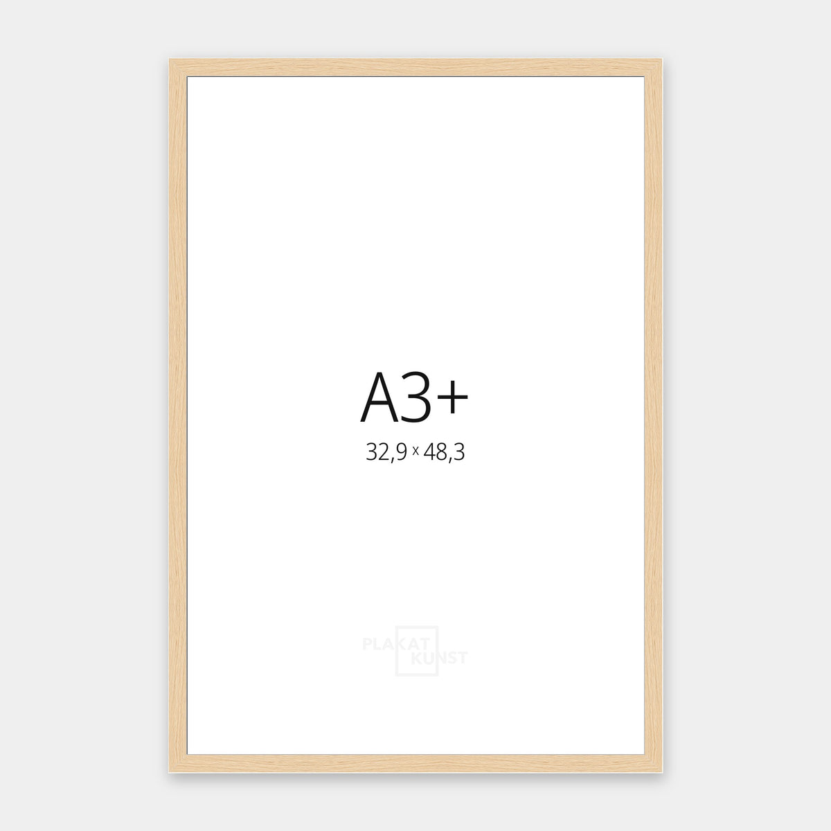 Massiv egetræsramme med smal 13 mm front i A3+ (32,9×48,3 cm)