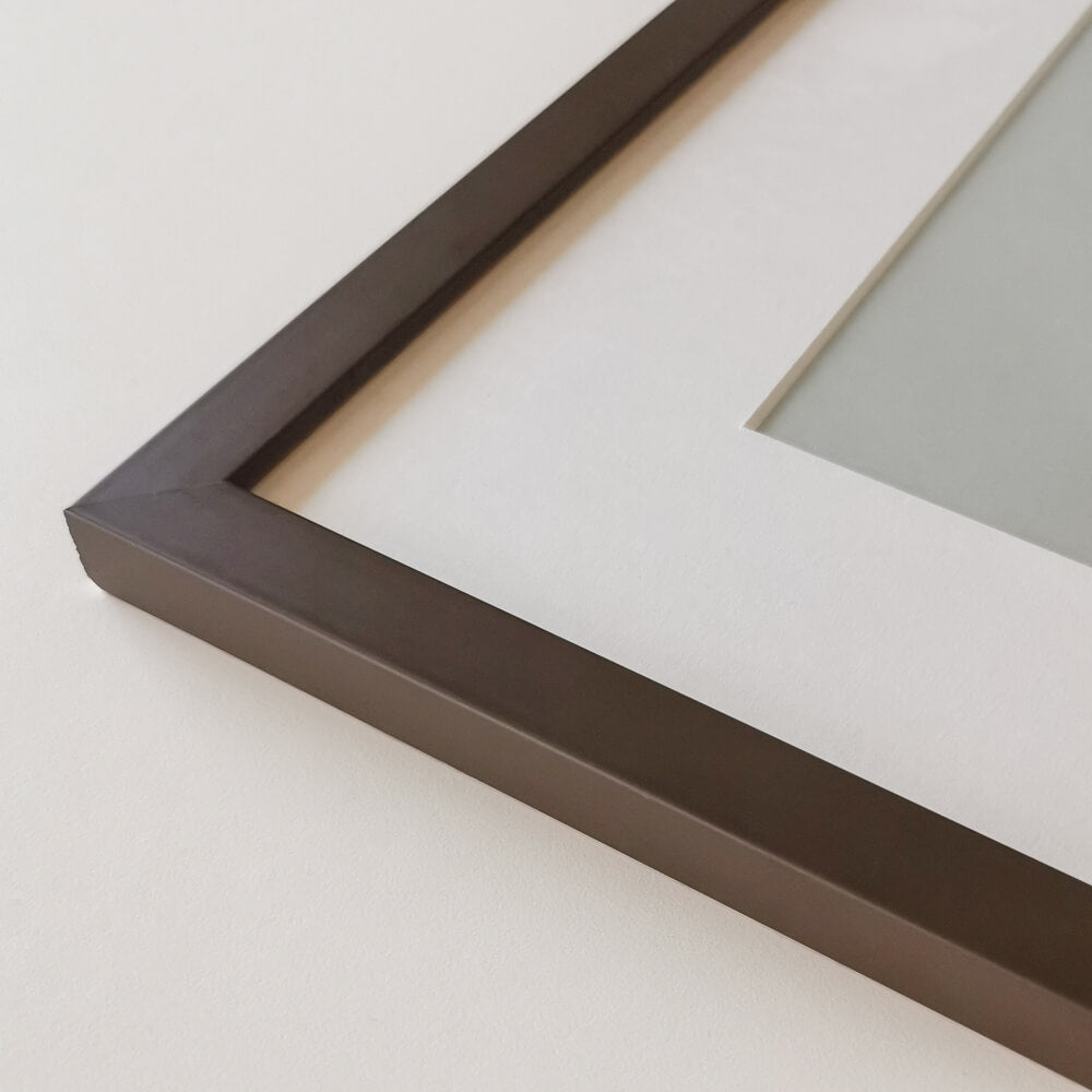 Brown matte wooden frame - Narrow (15 mm) - 40×40 cm
