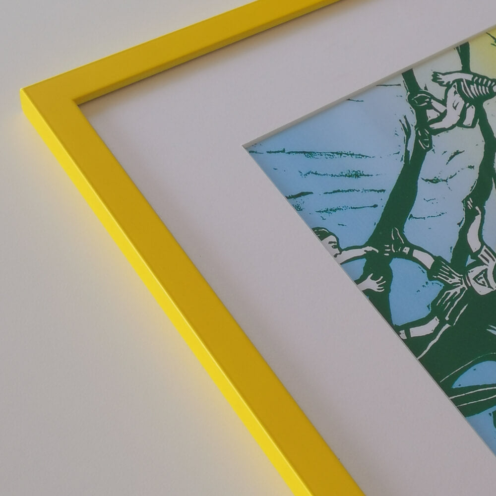 Yellow matte wooden frame - Narrow (15 mm) - 30×30 cm