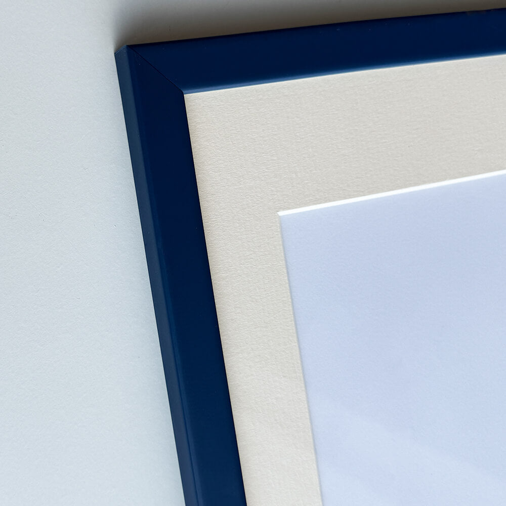 Dark blue matte wooden frame - Narrow (15 mm)