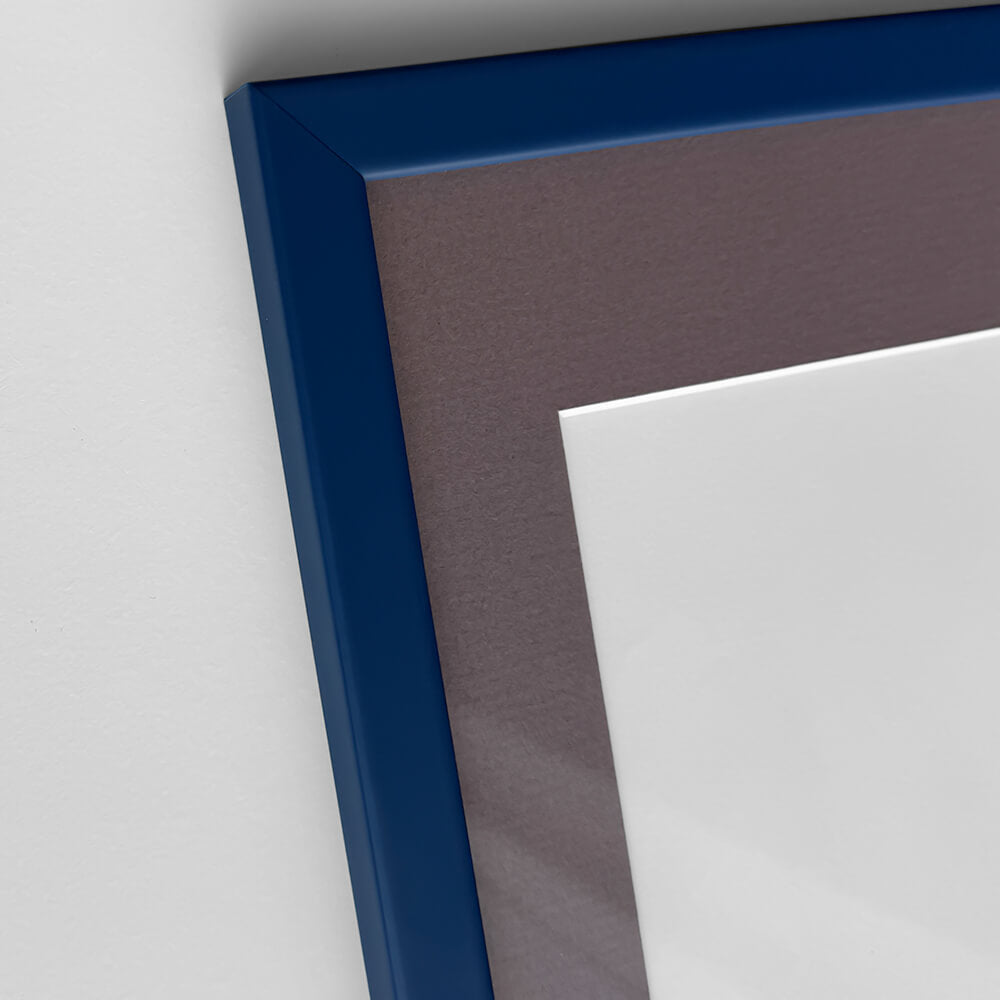 Dark blue matte wooden frame - Narrow (15 mm) - A4 (21x29.7 cm)