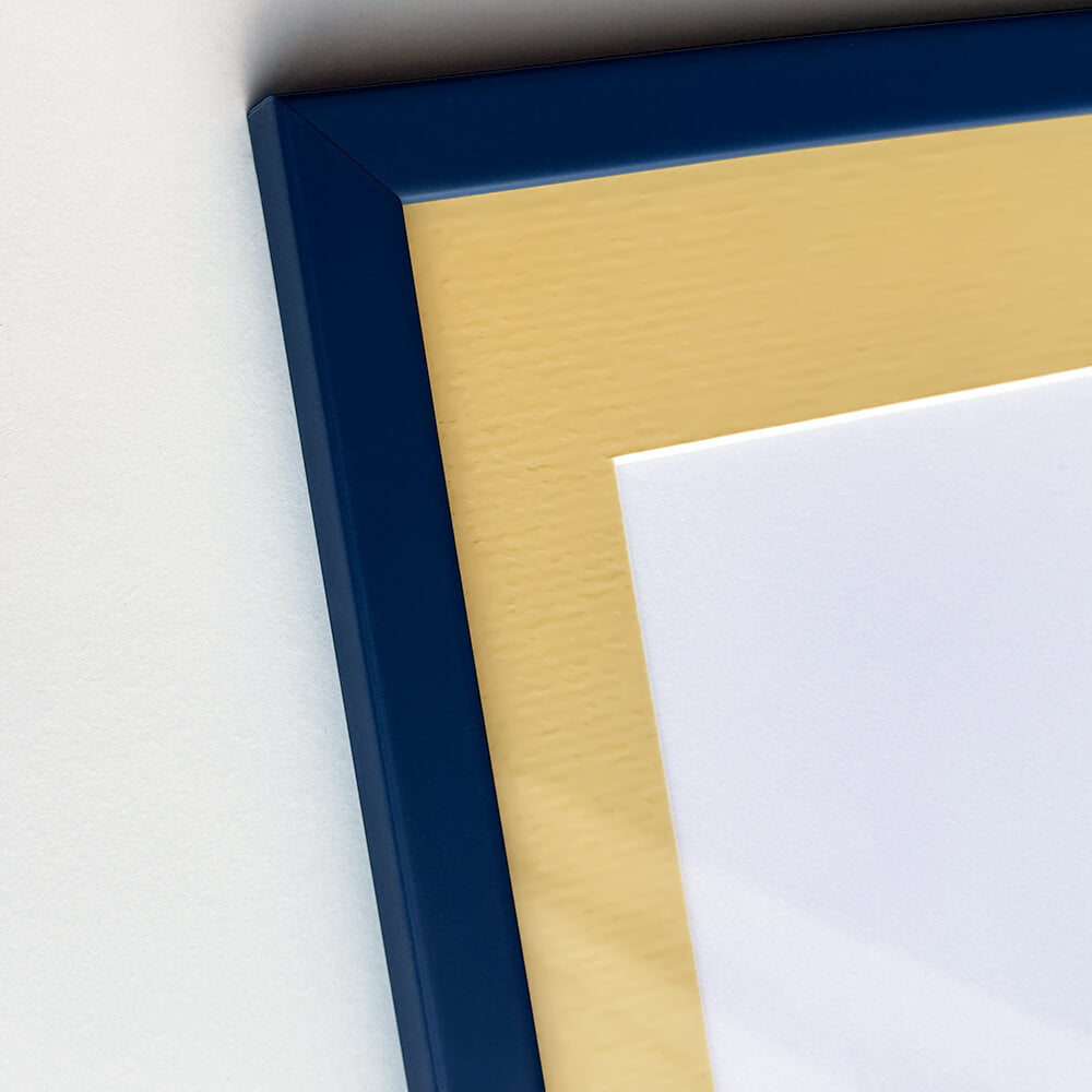 Dark blue matte wooden frame - Narrow (15 mm) - 40×40 cm