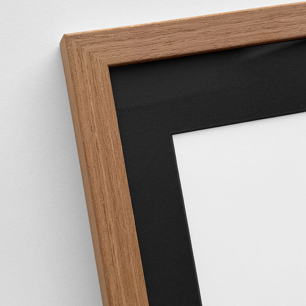 Dark oak wooden frame - Narrow (15 mm) - Custom size