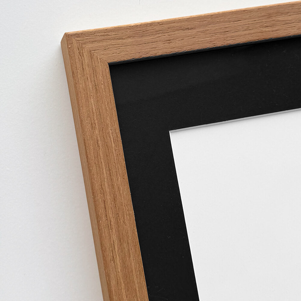 Dark oak wooden frame - Narrow (15 mm) - Custom size