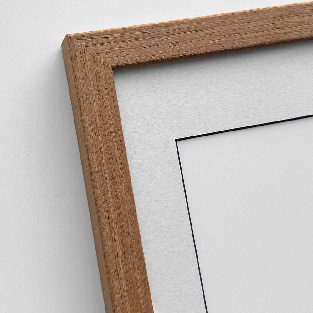 Dark oak wooden frame - Narrow (15 mm) - Custom size