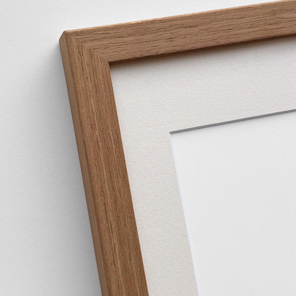 Dark oak wooden frame - Narrow (15 mm) - Custom size