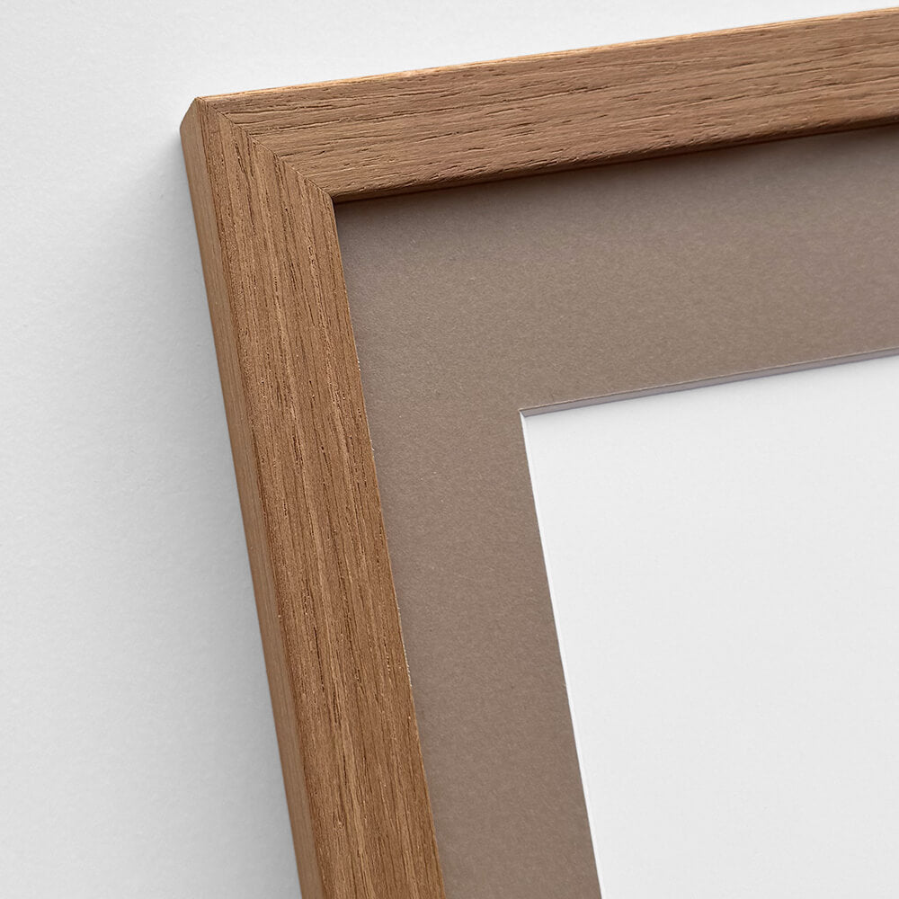 Dark oak wooden frame - Narrow (15 mm) - Custom size