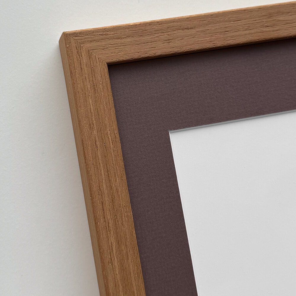 Dark oak wooden frame - Narrow (15 mm) - Custom size