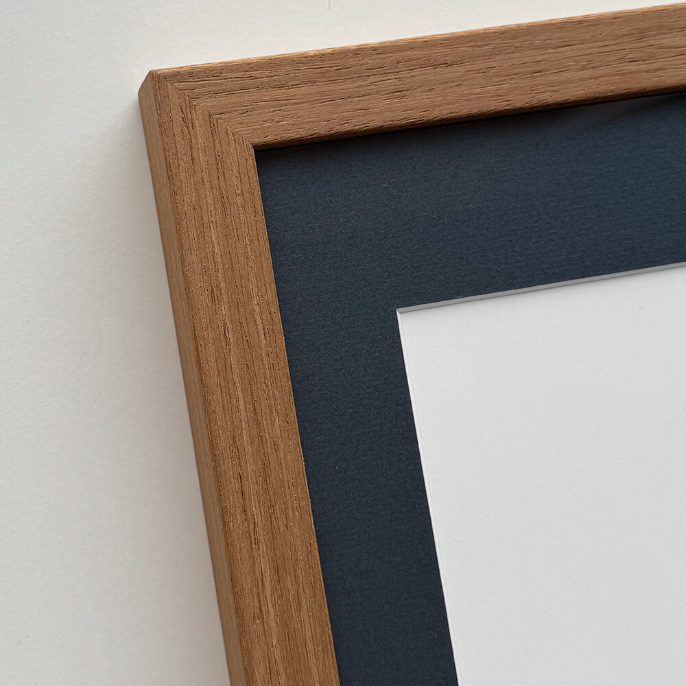 Dark oak wooden frame - Narrow (15 mm) - Custom size