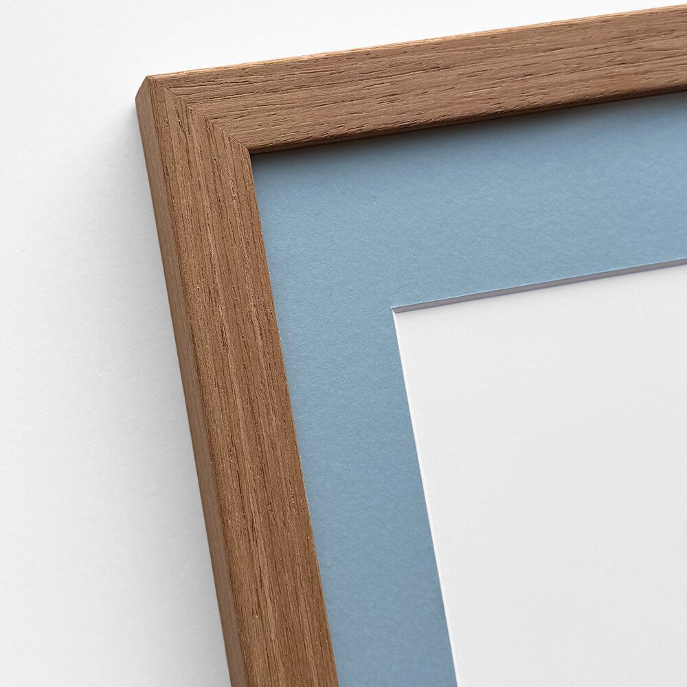 Dark oak wooden frame - Narrow (15 mm) - Custom size