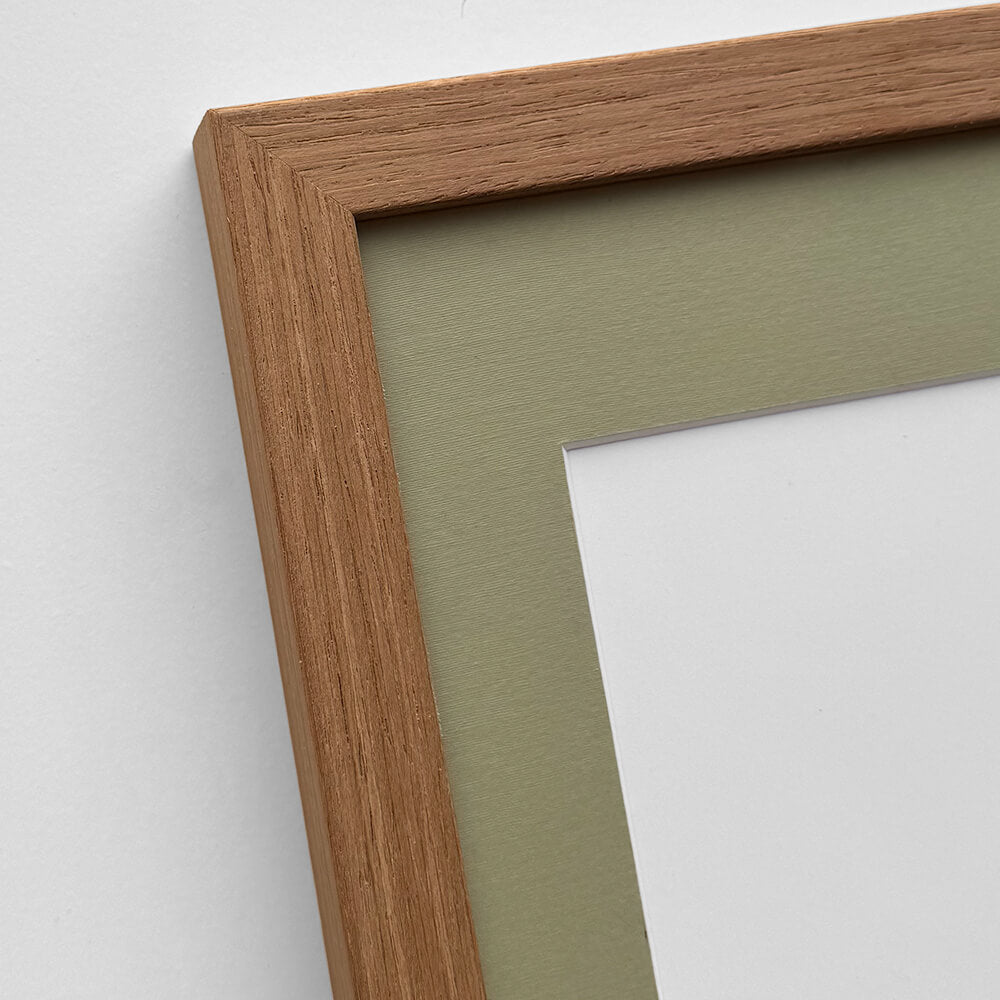 Dark oak wooden frame - Narrow (15 mm) - Custom size