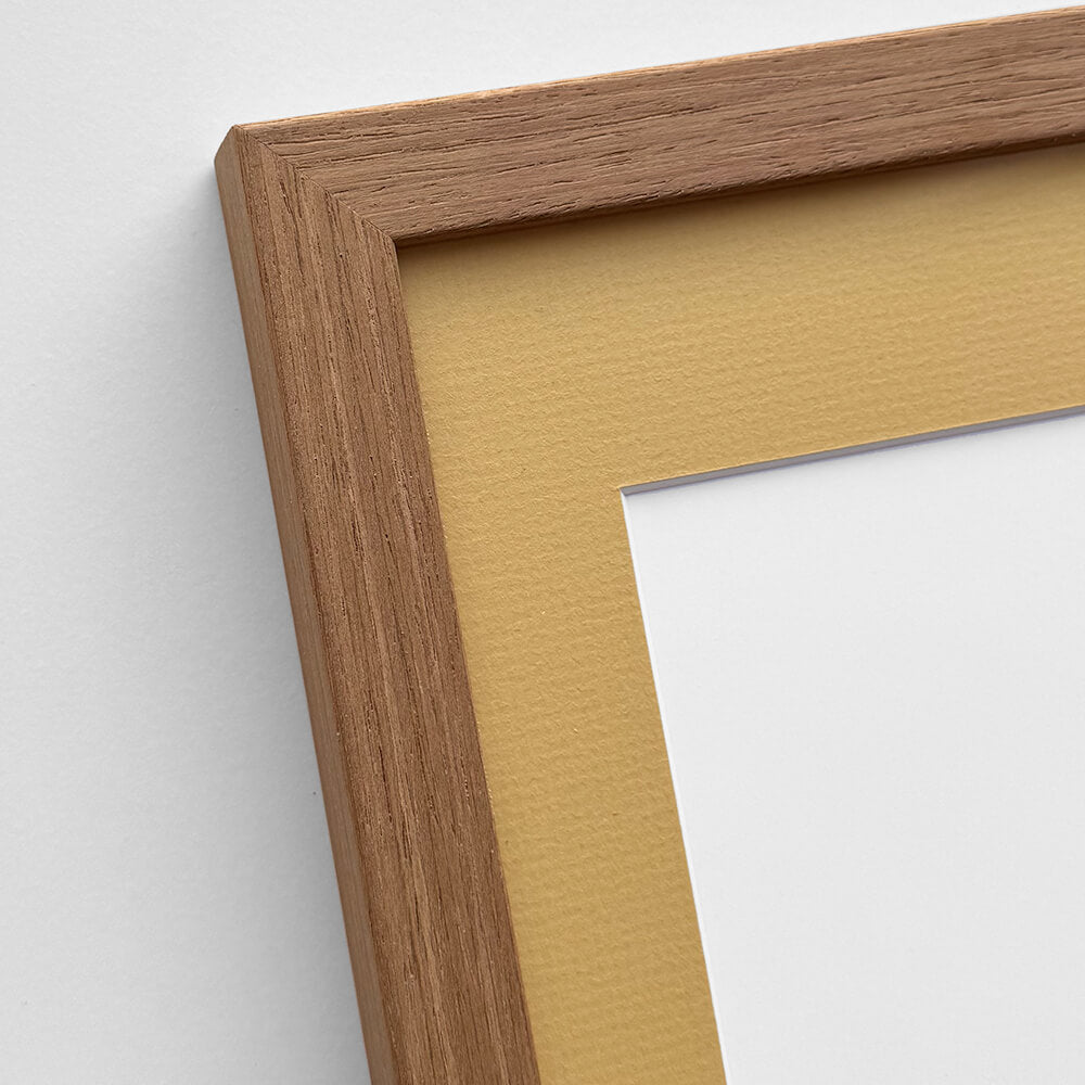 Wallnut wooden frame - Narrow (15 mm) - Custom size