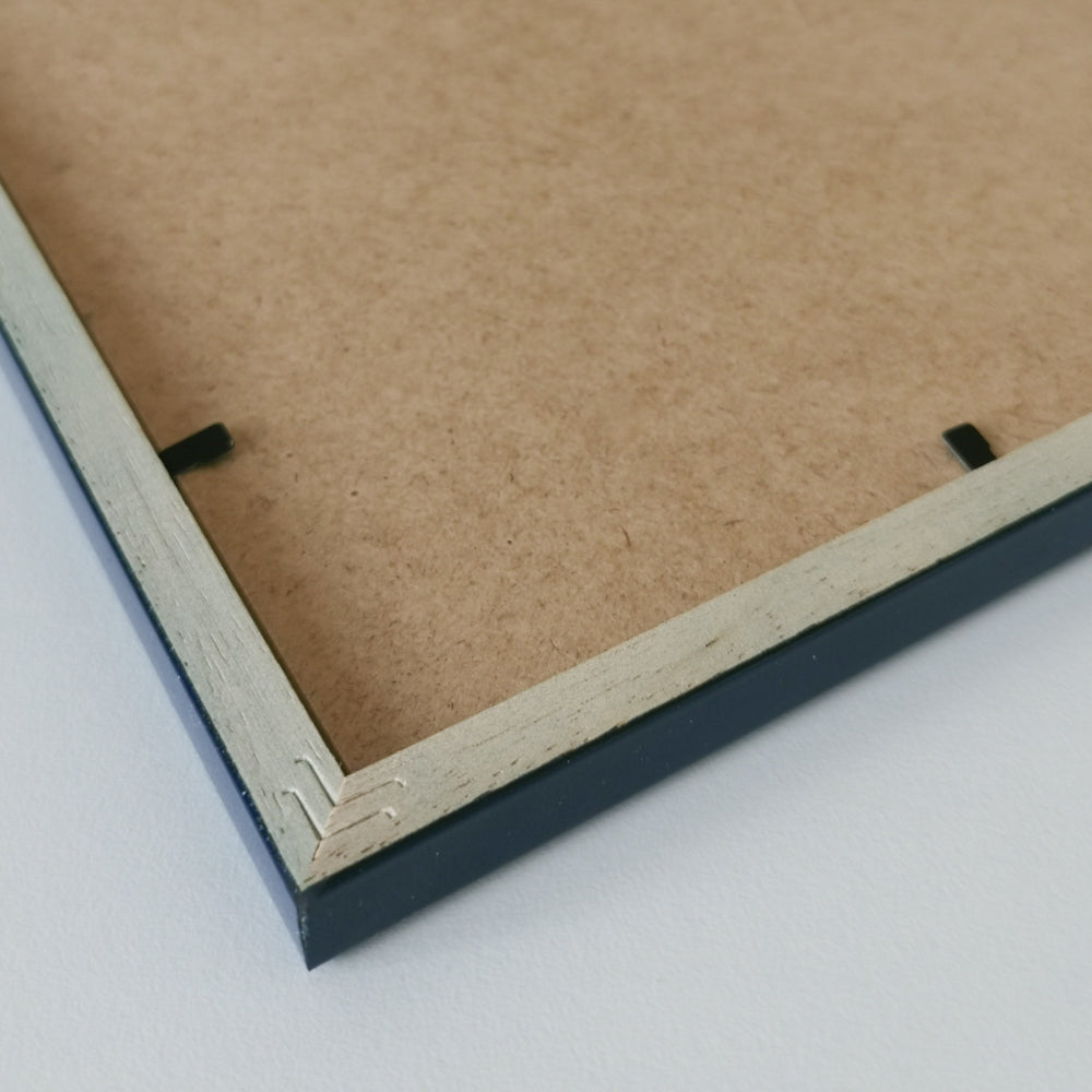 Dark blue glossy wooden frame - Narrow (14 mm) - 60×60 cm