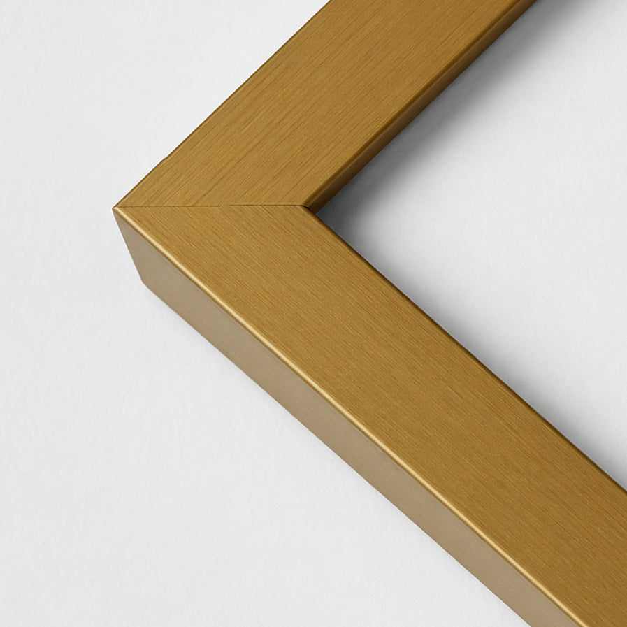 Dark gold wooden frame - Narrow (15 mm) - Custom size