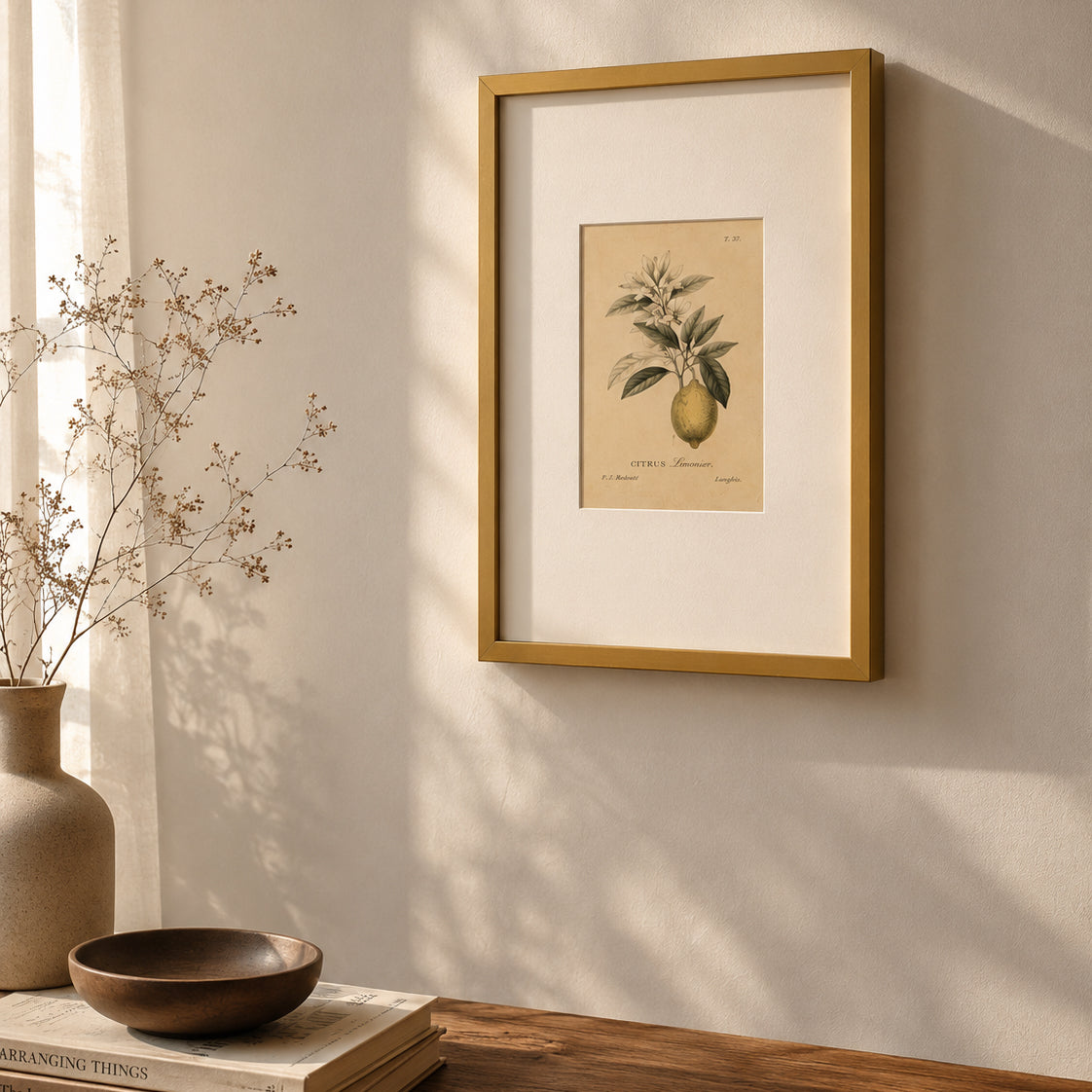 Dark gold wooden frame - Wide (20 mm) - Custom size