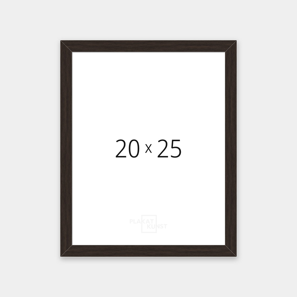 Mørk røget eg træramme med smal 15 mm front i 20×25 cm