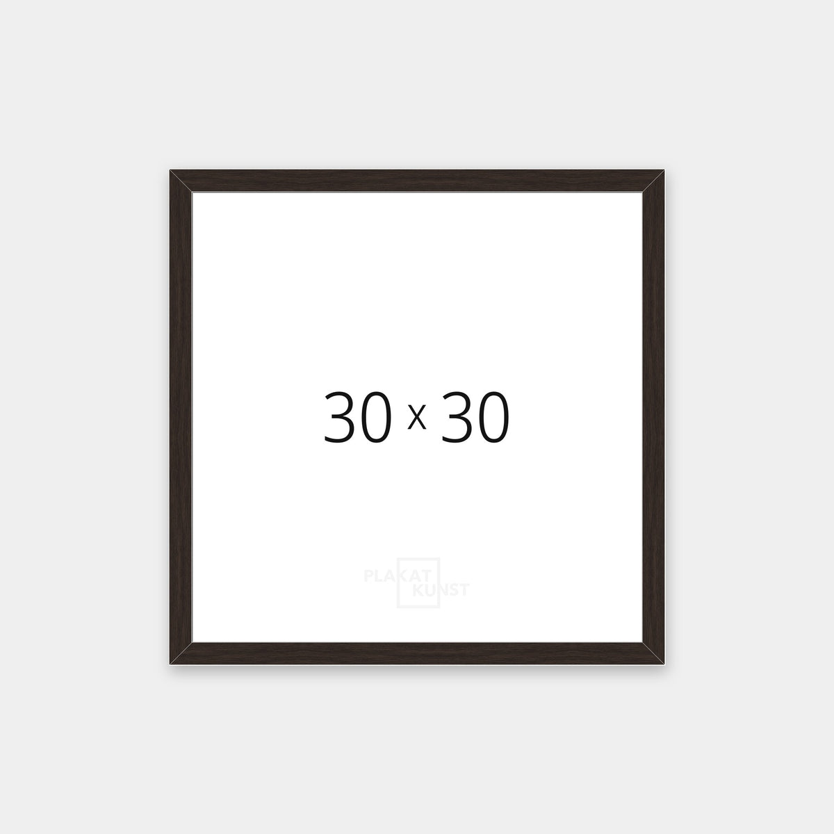 Mørk røget eg træramme med smal 15 mm front i 30×30 cm