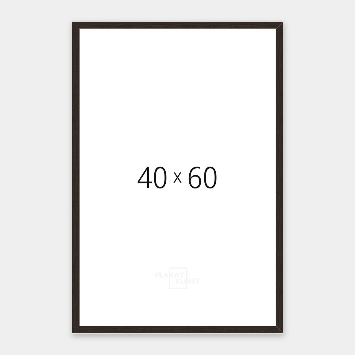 Mørk røget eg træramme med smal 15 mm front i 40×60 cm