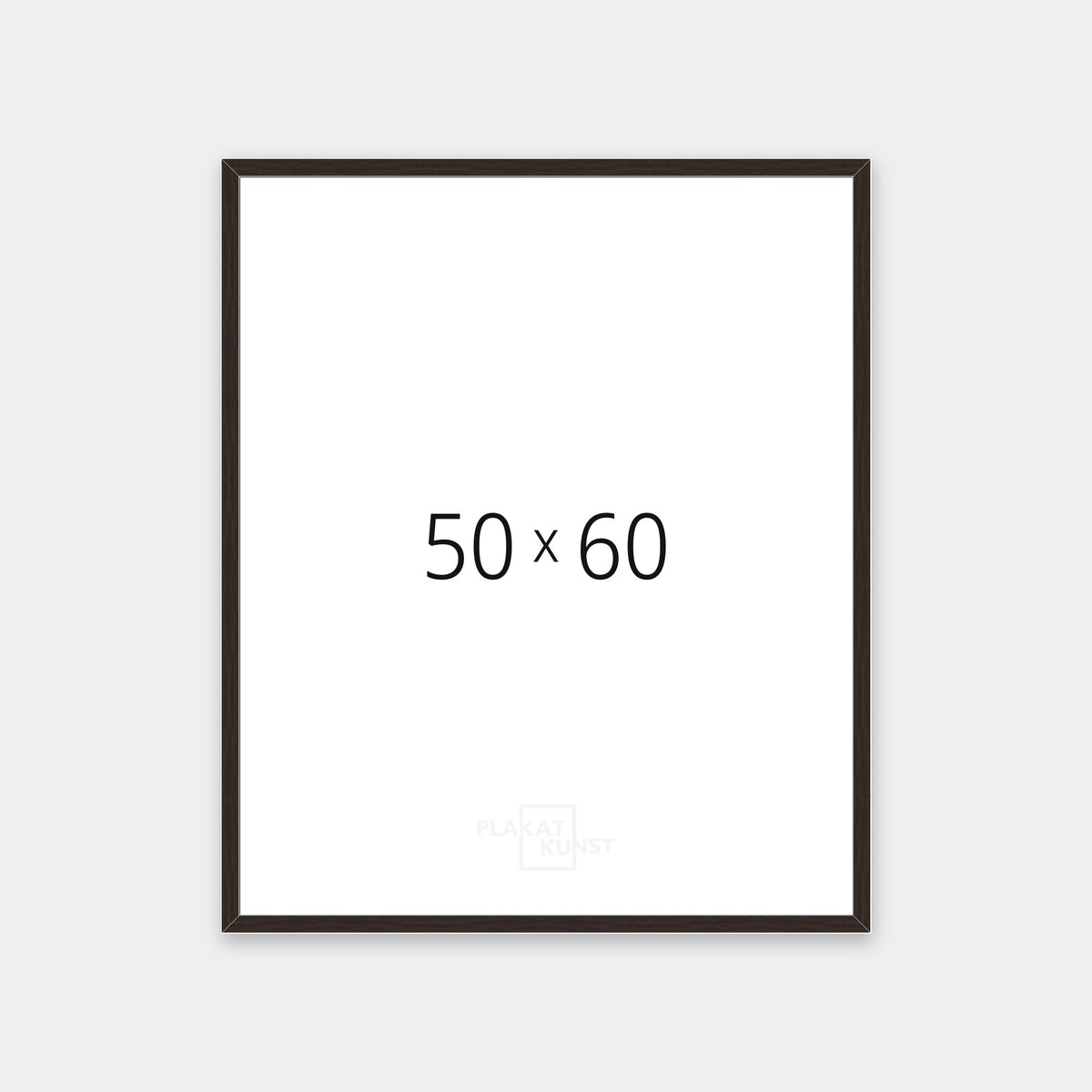 Mørk røget eg træramme med smal 15 mm front i 50×60 cm