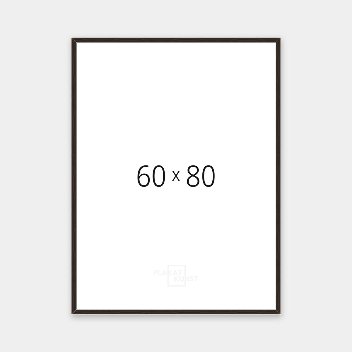 Mørk røget eg træramme med smal 15 mm front i 60×80 cm