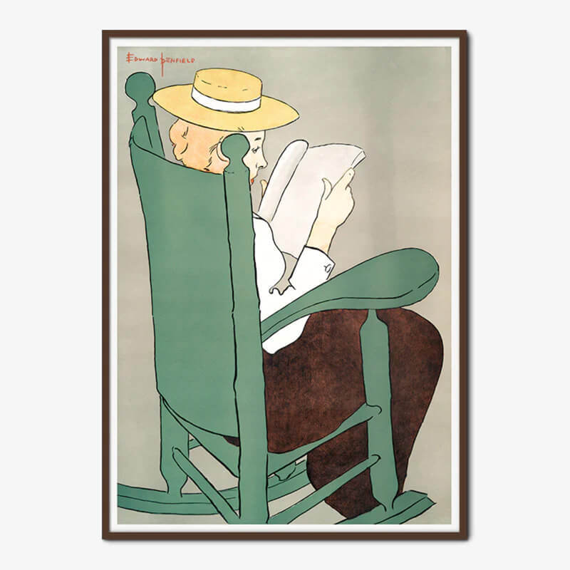 Woman reading in a rocking chair