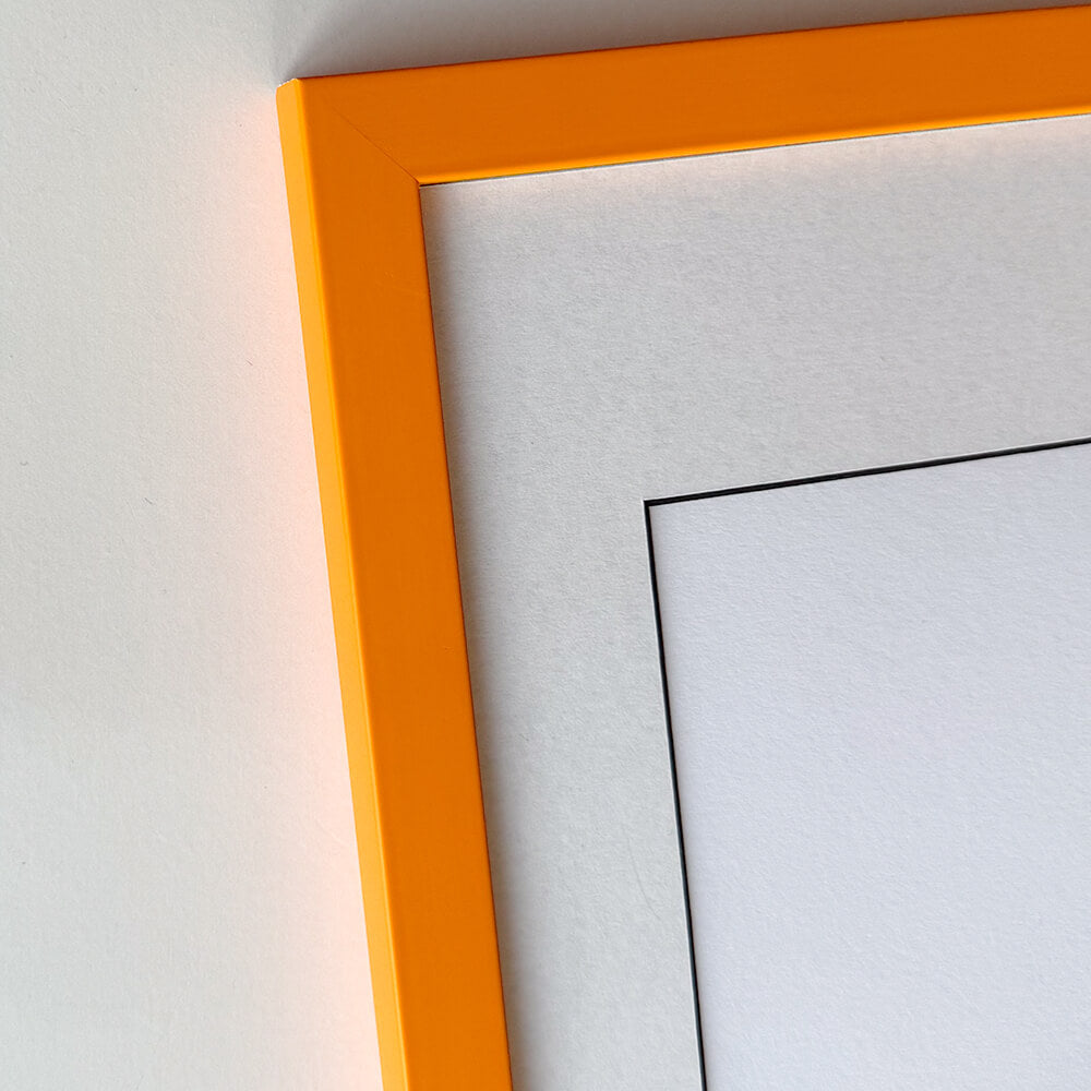 Orange matte wooden frame - Narrow (15 mm) - 50x70 cm