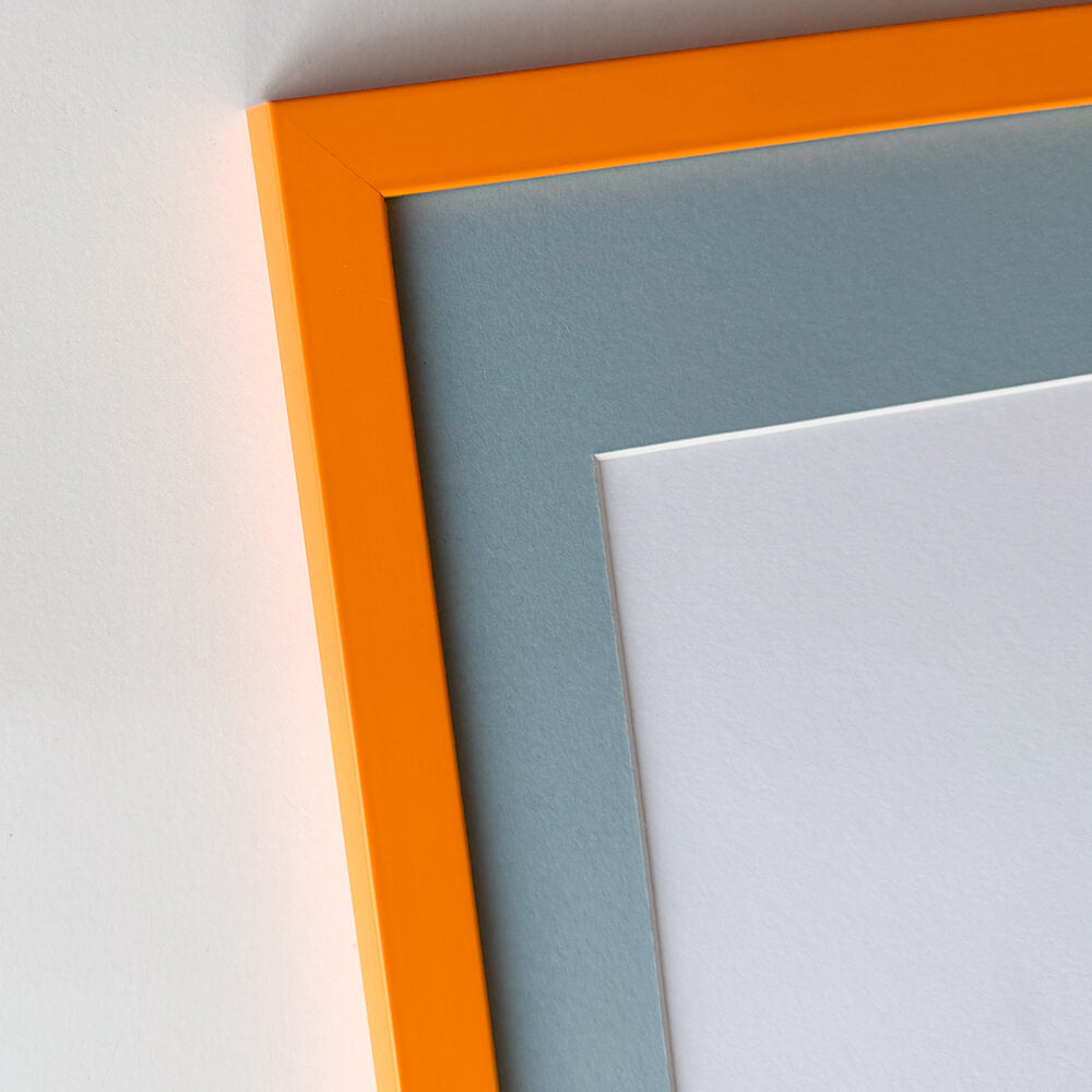 Orange matte wooden frame - Narrow (15 mm) - 50x70 cm