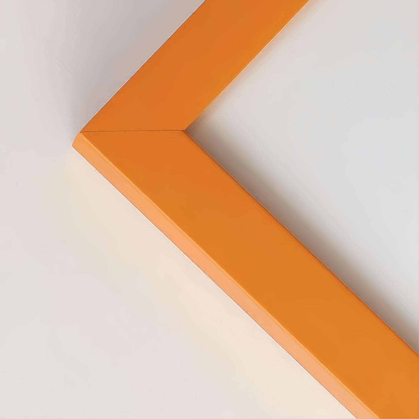 Orange matte wooden frame - Narrow (15 mm) - Custom size