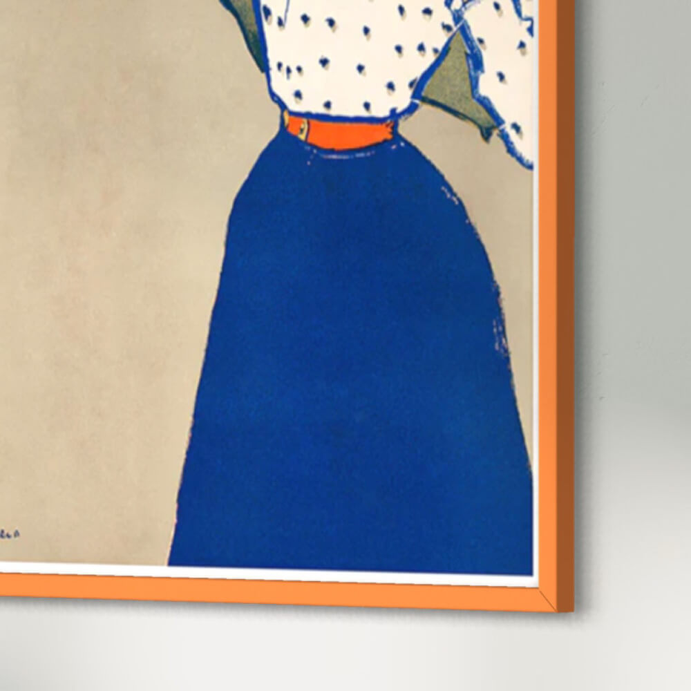 Orange matte wooden frame - Narrow (15 mm) - 18x24 cm