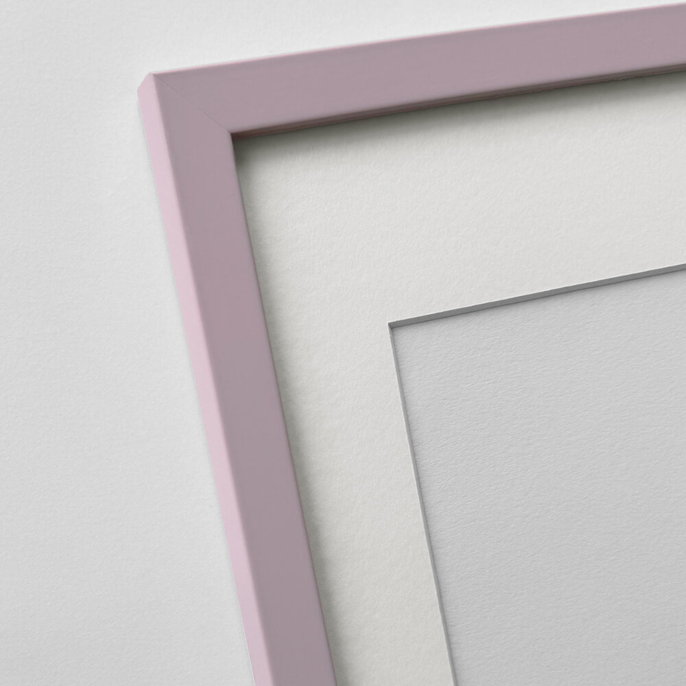 Pink matte wooden frame - Narrow (15 mm) - 40×40 cm