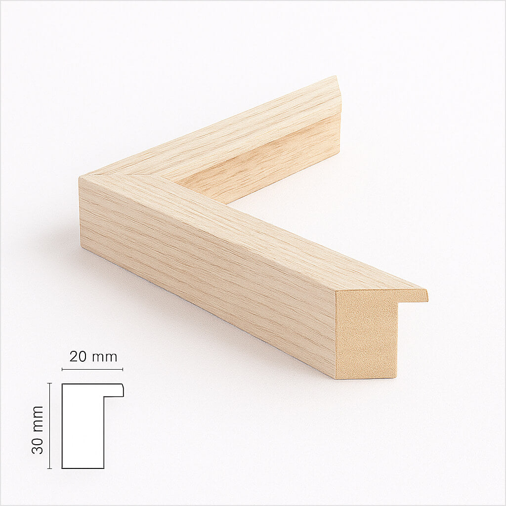 Picture frame in light wood - Wide (20 mm) - Custom Size