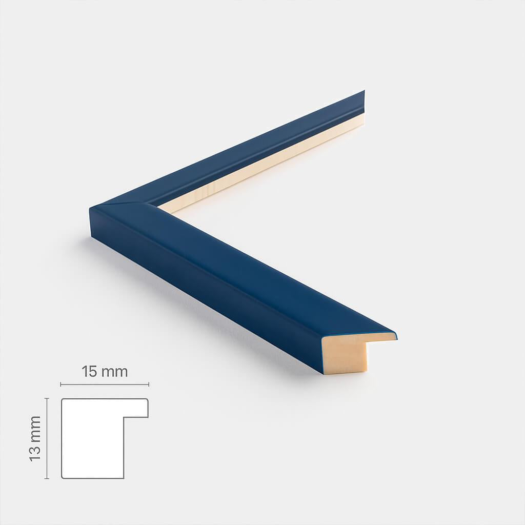 Dark blue matte wooden frame - Narrow (15 mm) - 28x35 cm