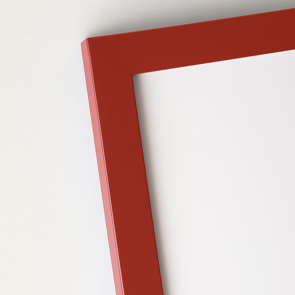 Red matte wooden frame - Narrow (15 mm)