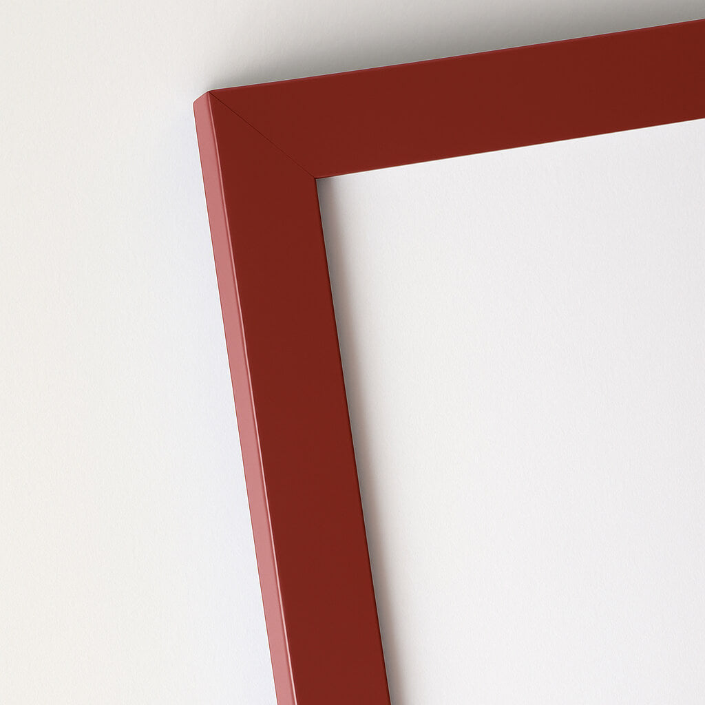 Dark red matte wooden frame - Narrow (15 mm)