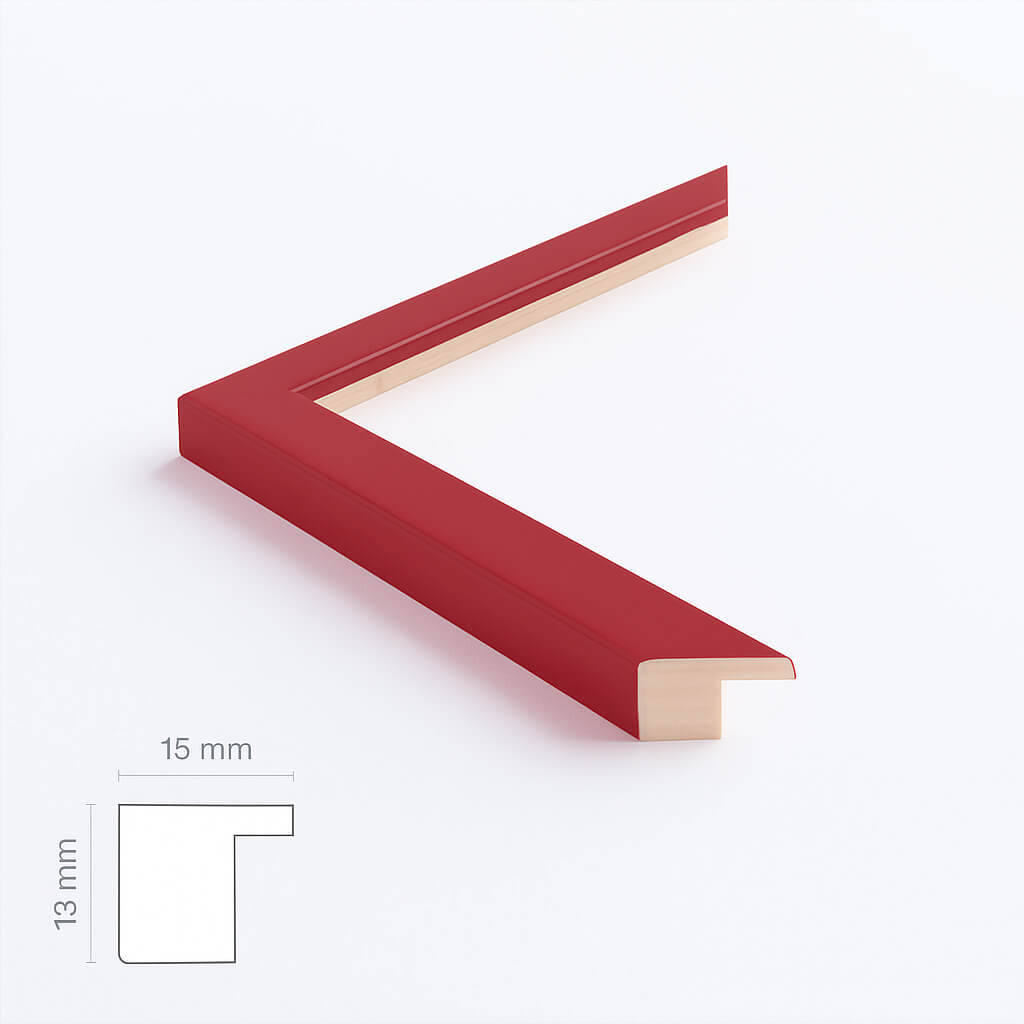 Dark red matte wooden frame - Narrow (15 mm)