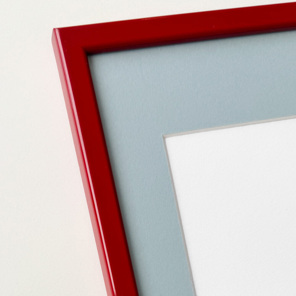 Dark red glossy wooden frame - Narrow (13 mm) - A3 (30×42 cm)