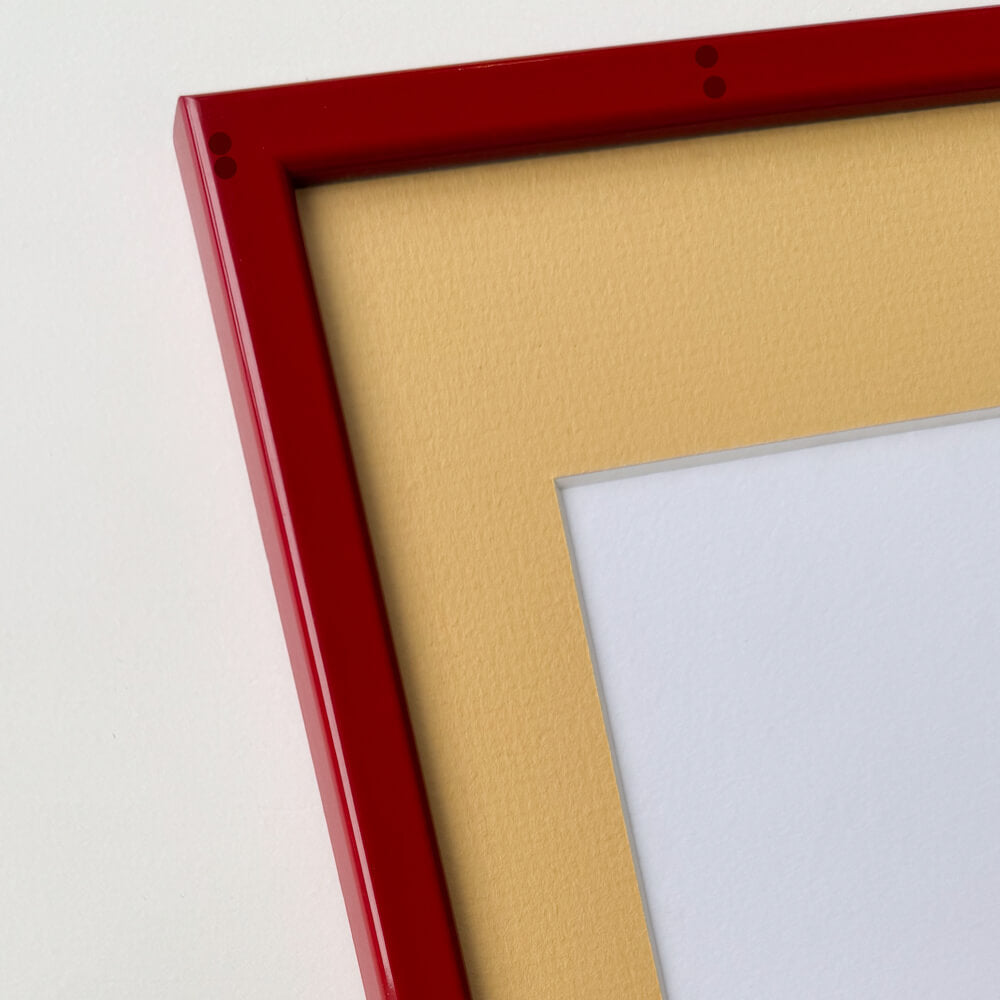 Dark red glossy wooden frame - Narrow (13 mm)