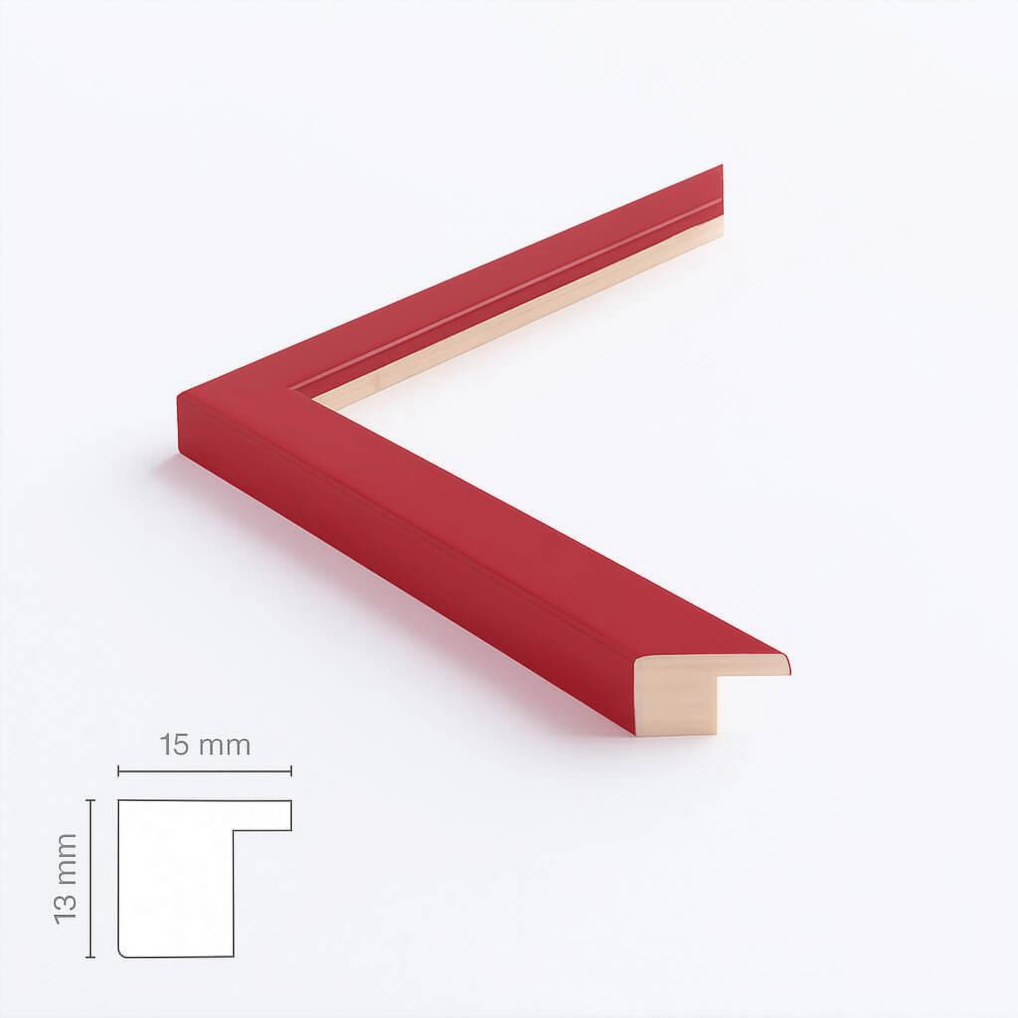Red matte wooden frame - Custom Size | PlakatKunst.com
